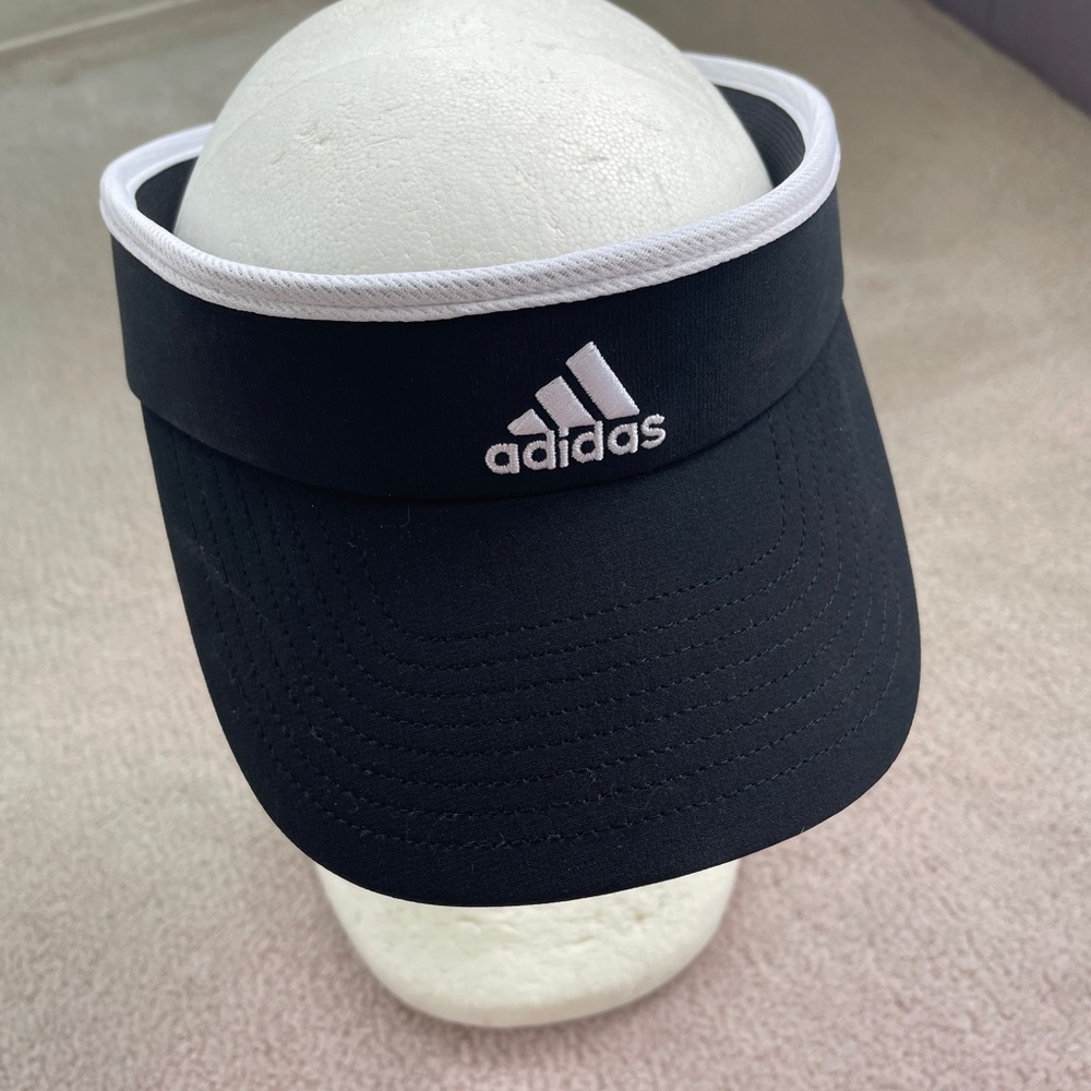 Adidas Black and White Sports Visor
